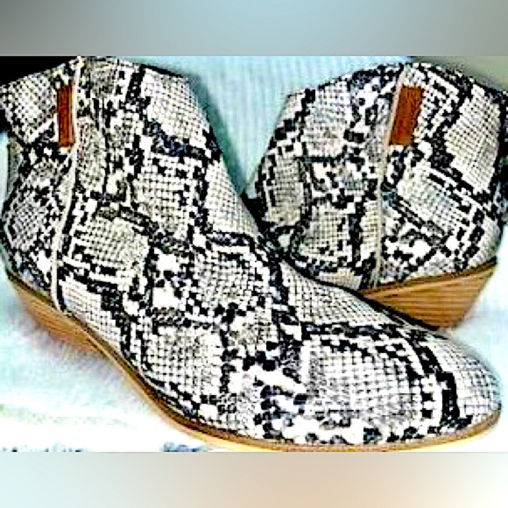 Snake-skin booties